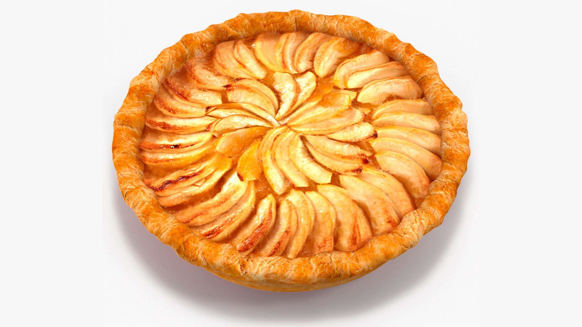 Open Face Apple Pie 3D model preview