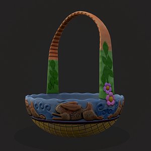 3D Vintage Easter Basket