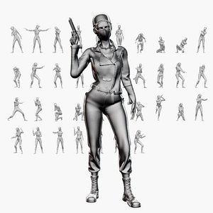 Criminal Woman Set01 3D model