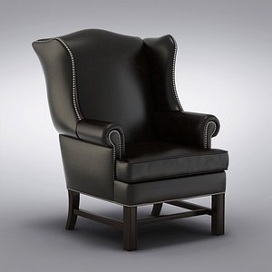 Pottery Barn - Thatcher Leather Wingback Chair Pottery Barn