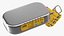 3D Open Empty Rectangular Sardine Can model