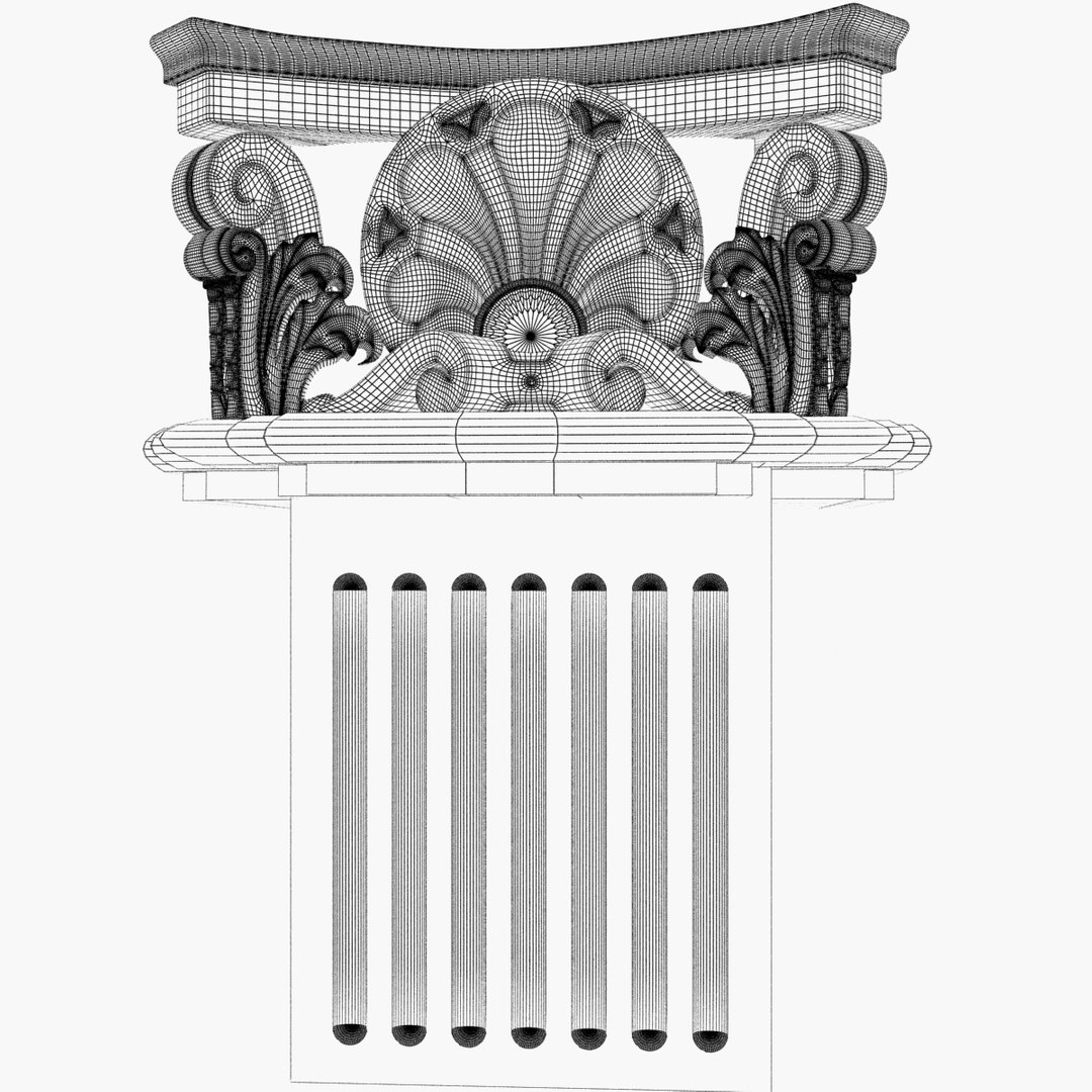 columns 7 set 3d dxf