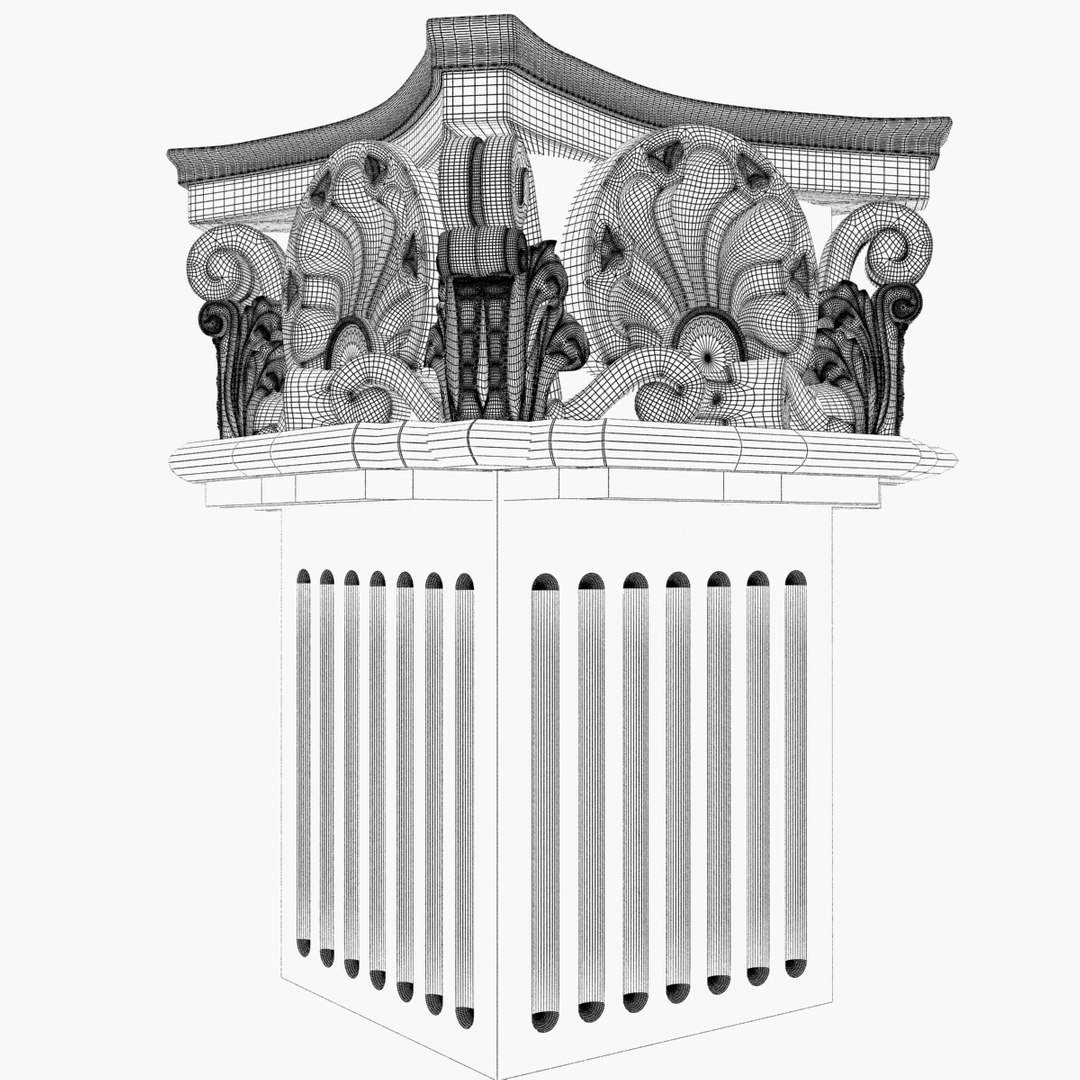 columns 7 set 3d dxf