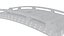 White Stone Bridge 3D Model - Chinese Flat Arch Footbridge for Garden Pond