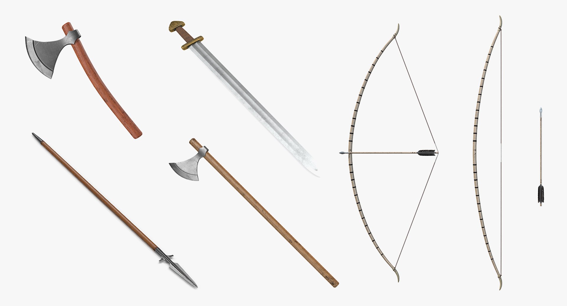3D viking weapons 3 model TurboSquid 1379342