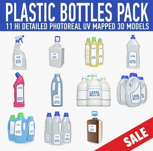 plastic bottles collected 3D model