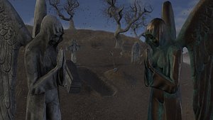 modular cemetery pack pbr 3D model