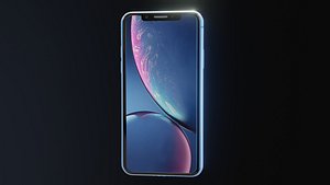 3D model iphone xr blue