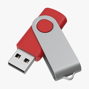Promotional USB Stick Mockup 03 Red Open