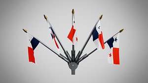 3D Wall Mount Flags 5 Of Panama