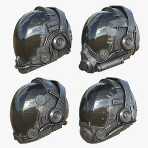 3D Scifi helmet collection
