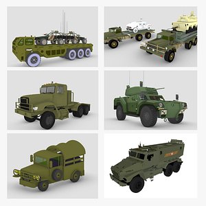 3D Military Trucks Collection model