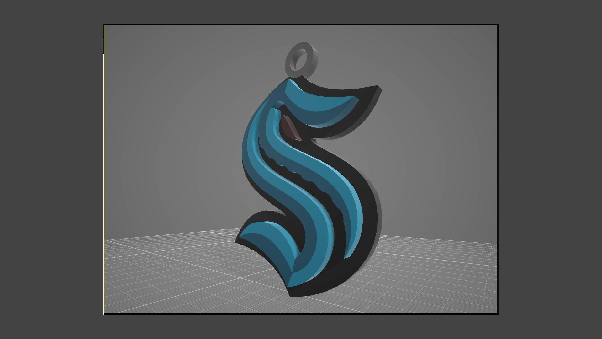 Seattle Kraken Keychan Shield Printable And PBR 3D Model - TurboSquid ...
