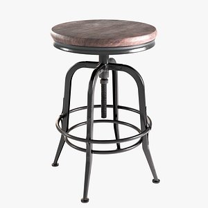 3D Leary Reclaimed Wood Swivel Counter Stool