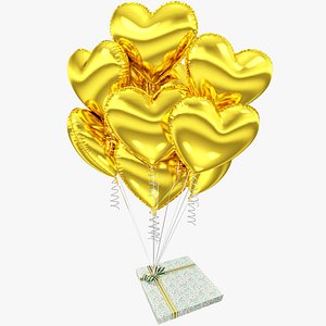 3D Gift with Balloons Collection V21