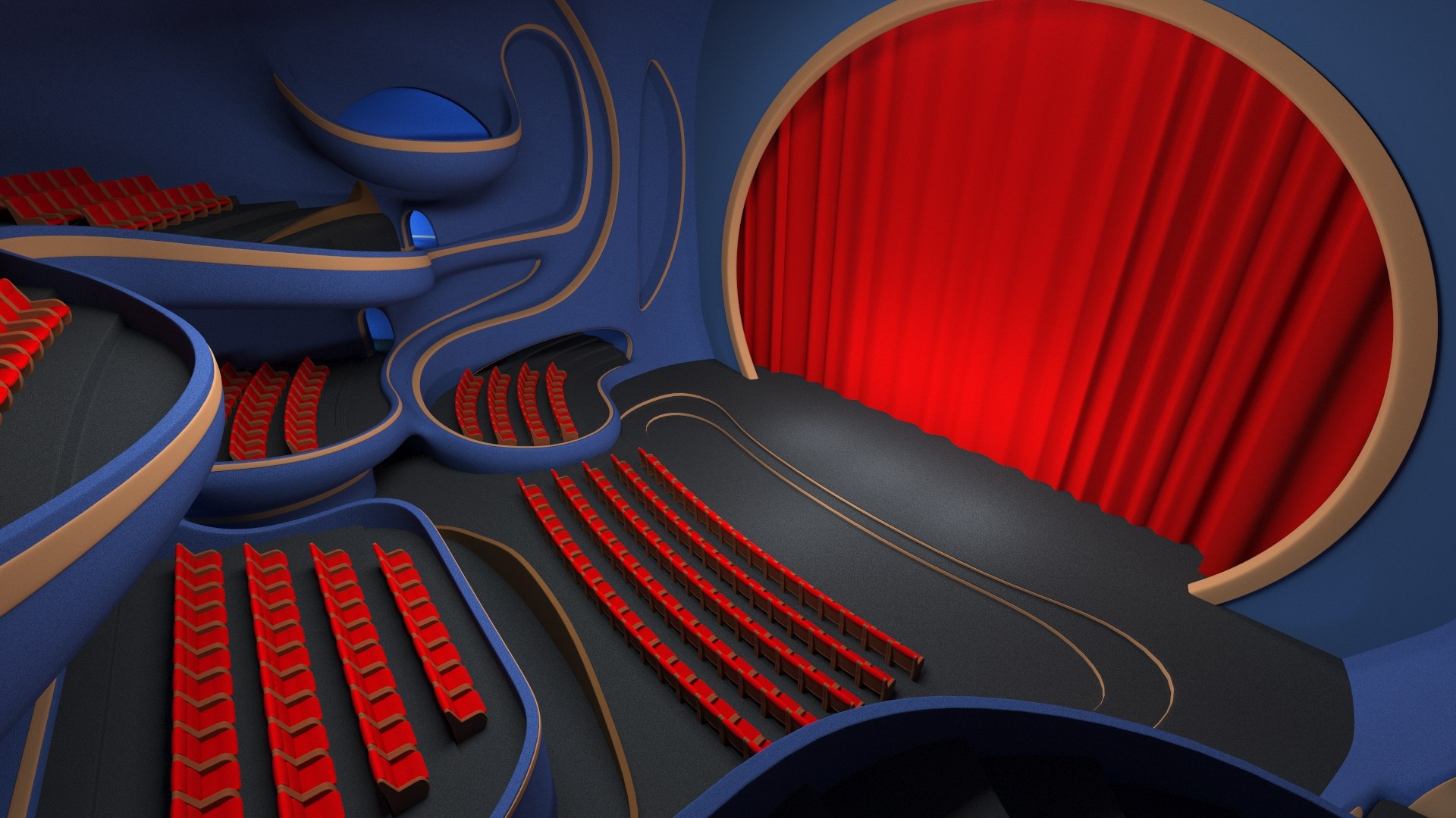 3D Model Modern Theater Interior - TurboSquid 1794445