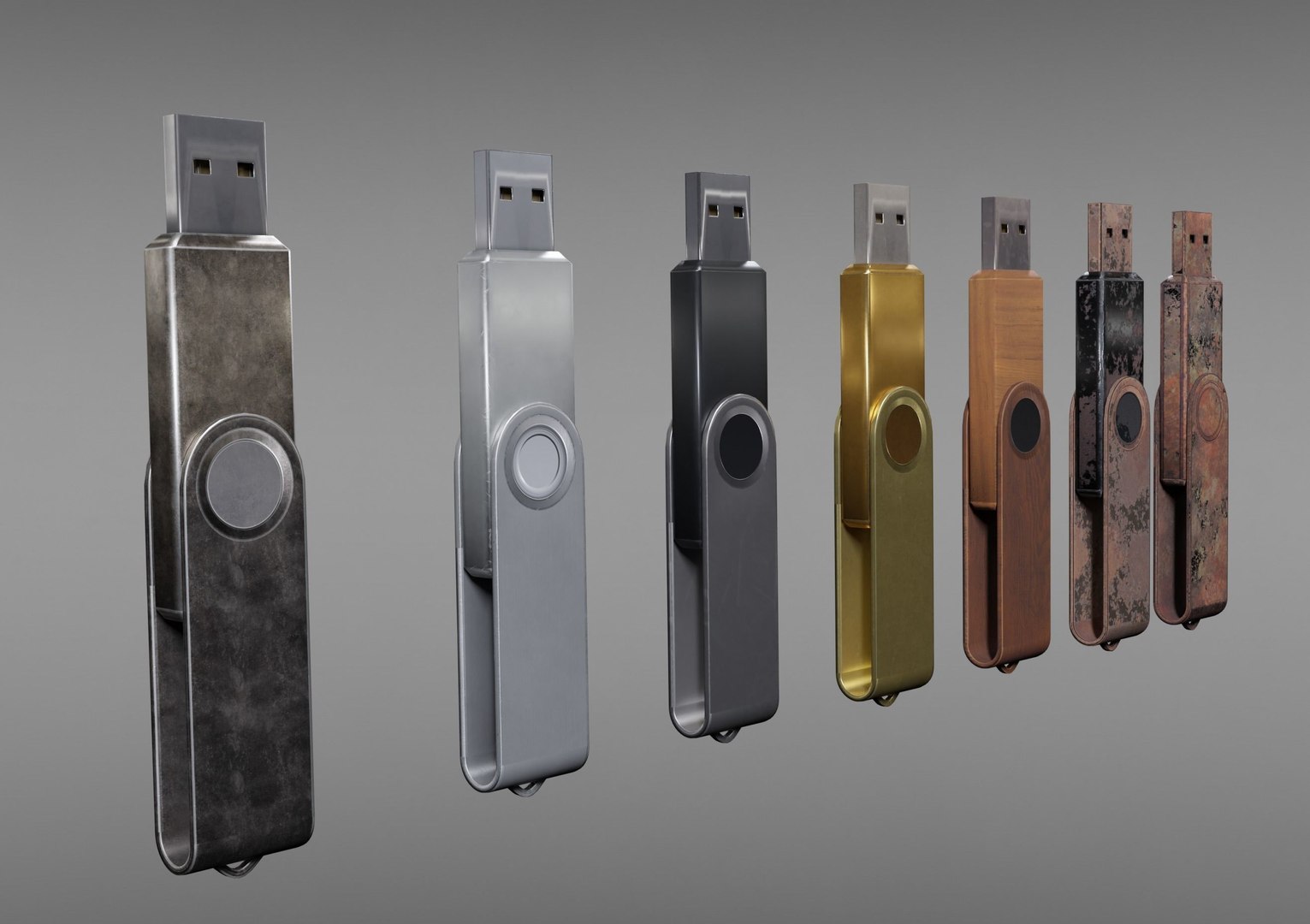 USB Pack PBR 4K Low Poly 3D Model - TurboSquid 2401307