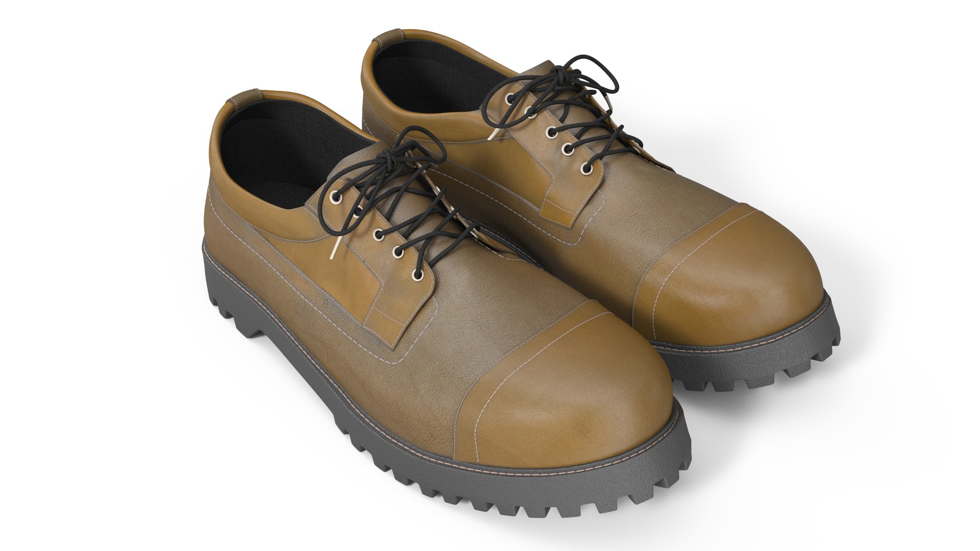 Classic Leather Mens Shoes 3D model preview
