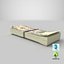 3D dollars bills banknotes