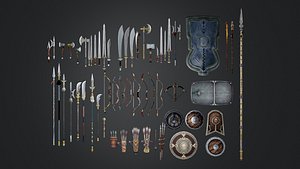 3D Cold weapons Medieval Cold Weapons 3D Model Collection 50 Pieces
