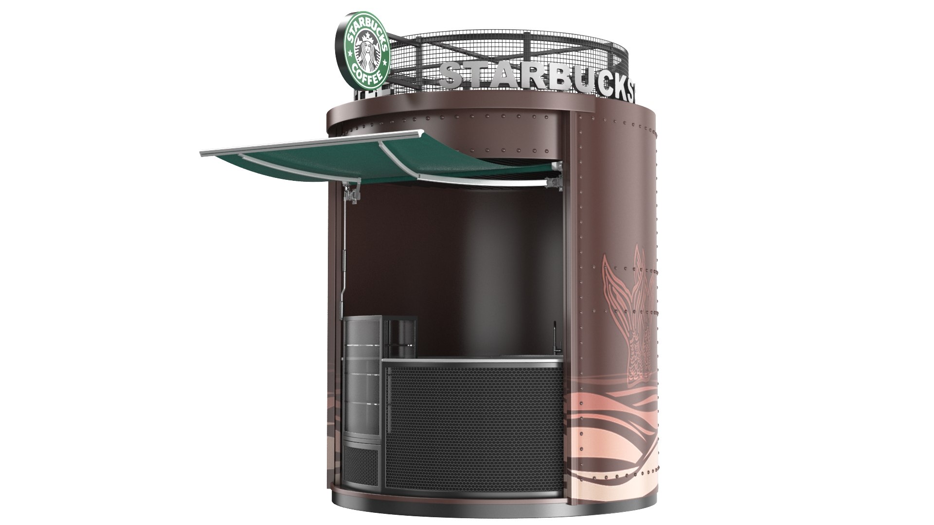 Starbucks Coffee Kiosk 3D - TurboSquid 2003112
