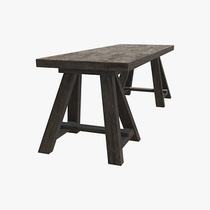 3D Medieval Fruit Stall Table 01