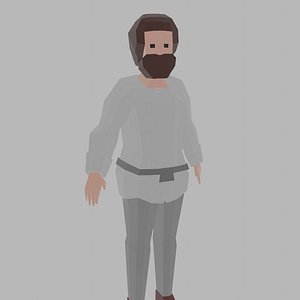 Low Poly Medieval Peasant  Rigged 1 3D