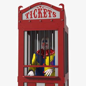 Circus Ticket Booth with Clown 3D model