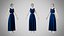 Dress 31 Indigo Velvet With Design