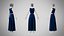 Dress 31 Indigo Velvet With Design