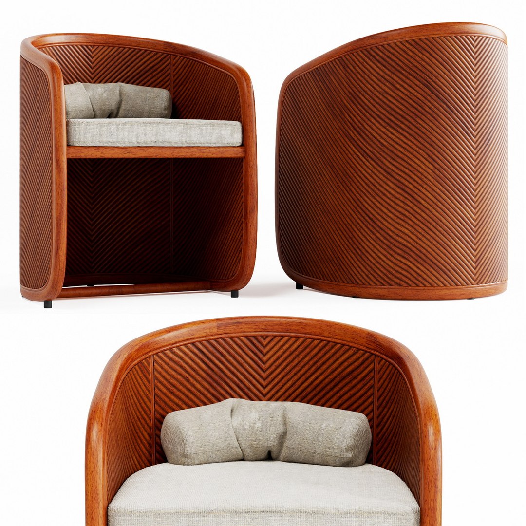 3D Amato Rattan Dining Armchair Model - TurboSquid 1915081
