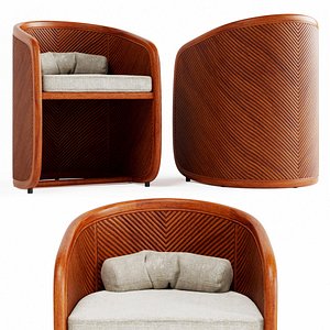 3D Amato Rattan Dining Armchair model