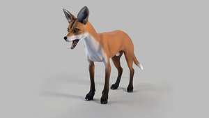 3D model fox rigged