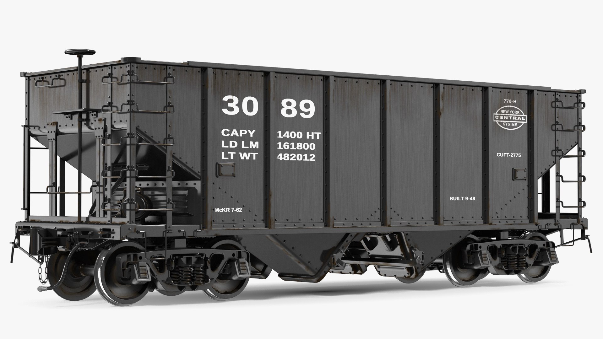 Railroad Quad Hopper 3D model preview