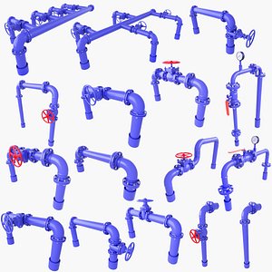 Fuel Oil Water and Gas Pipes v13 3D model
