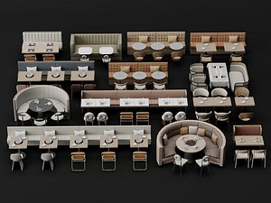 Modern Restaurant Booth Seating Pack