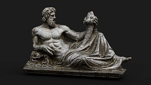 ancient marble monument frontal scan PBR photogrammetry 3D