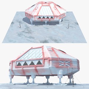 Antarctic Field Research Habitat with Monitoring Towers 3D