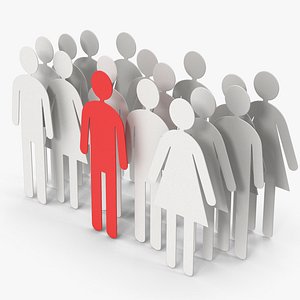 Group Of People Paper Figures 3D