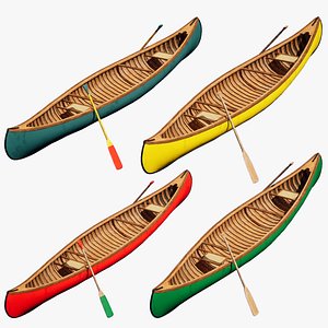 Wooden Canoe 3D model