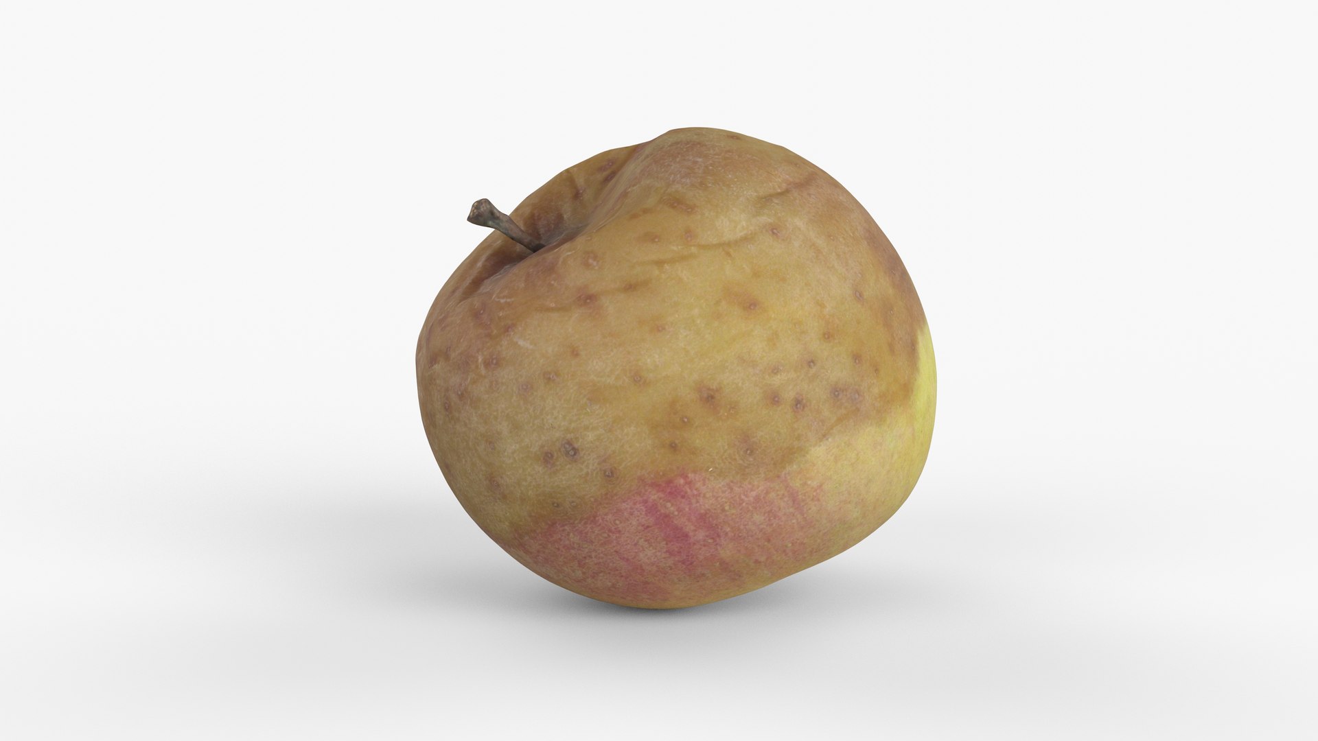 3D Photorealistic 3D Scan Of Rotten Wrinkly Overripe Old Ugly Apple ...