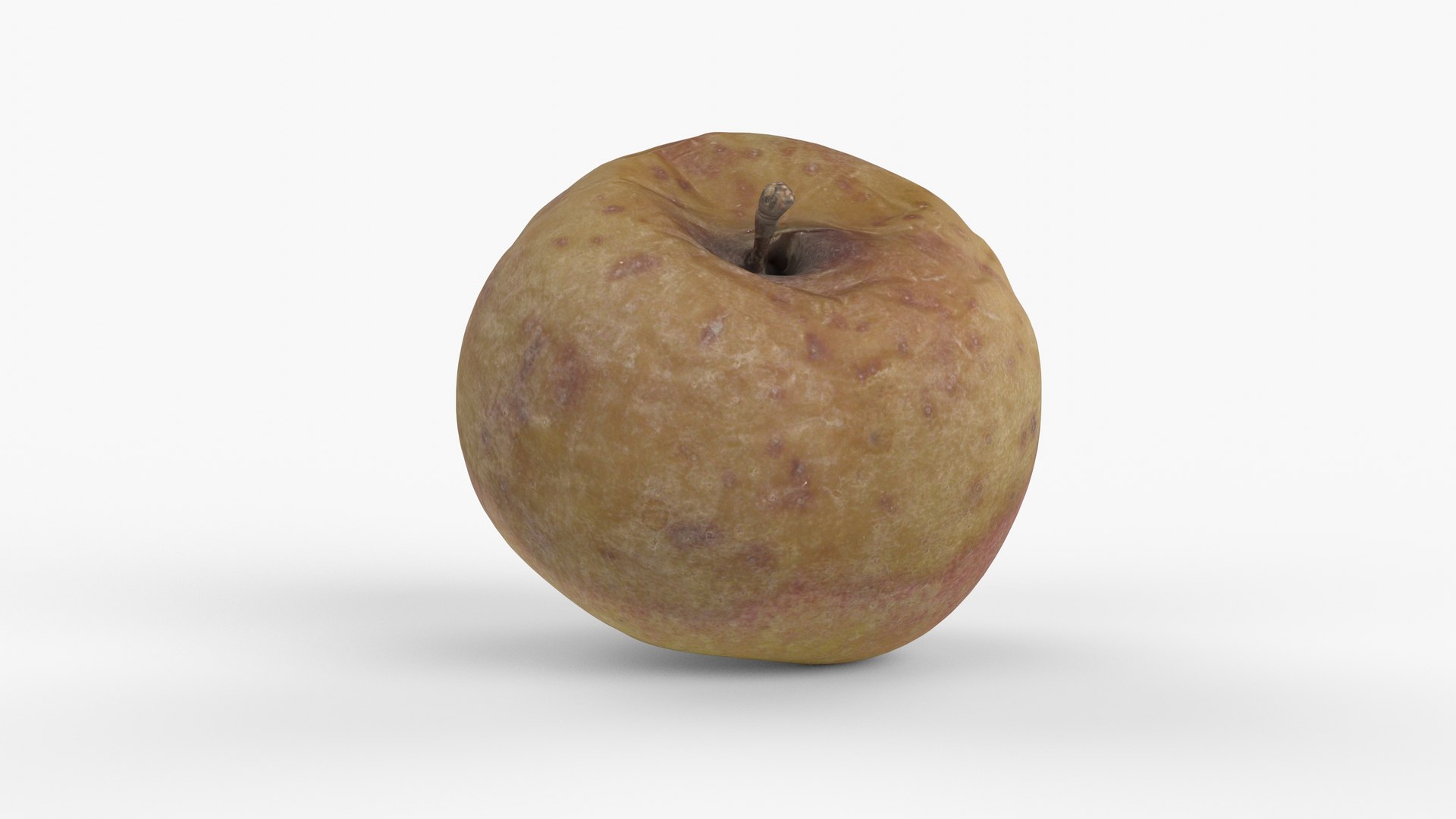3D Photorealistic 3D Scan Of Rotten Wrinkly Overripe Old Ugly Apple ...
