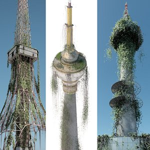Post Apocalyptic Towers in Tokyo Beijing and Seoul model