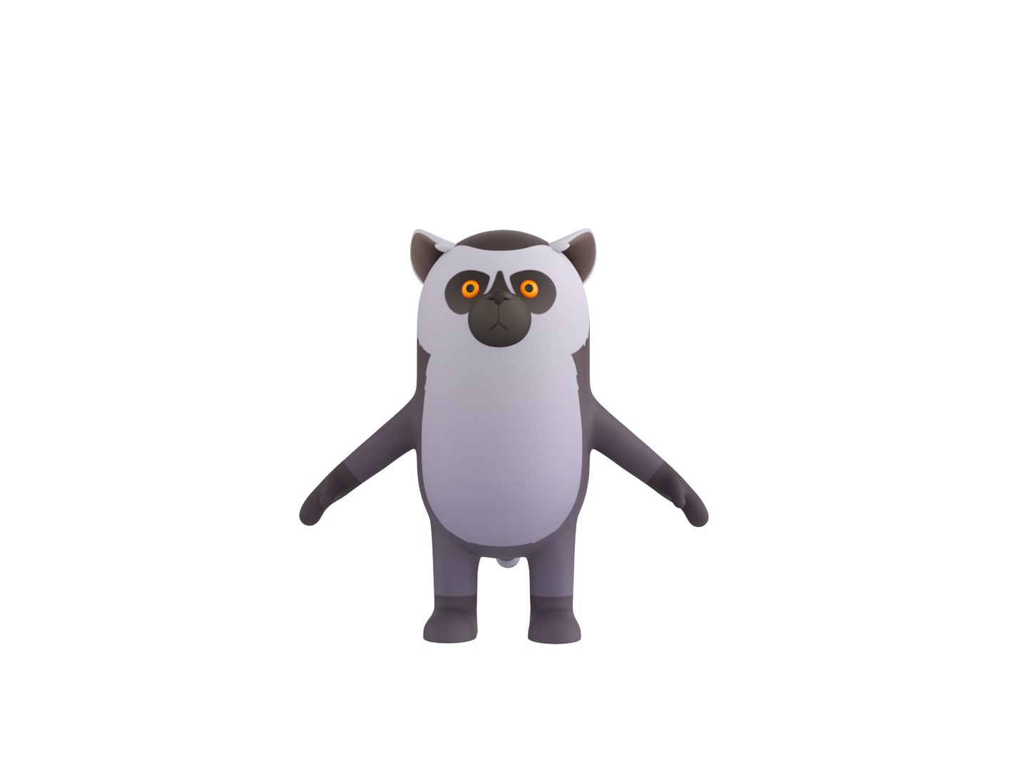 Lemur Character 3D model https://p.turbosquid.com/ts-thumb/IM/Jzyju5/93/rend_0001/jpg/1675151278/1920x1080/fit_q87/4c49366caea0f68839455cef03f3a462840a1fbd/rend_0001.jpg