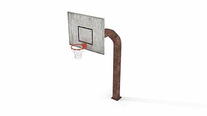 3D Weathered Street Basketball Hoop