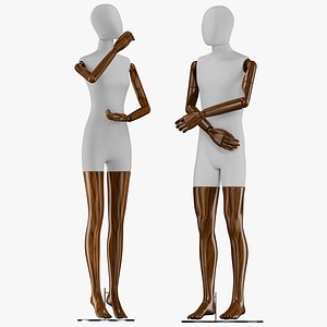 Rigged Sewing Male and Female Mannequin 3D model