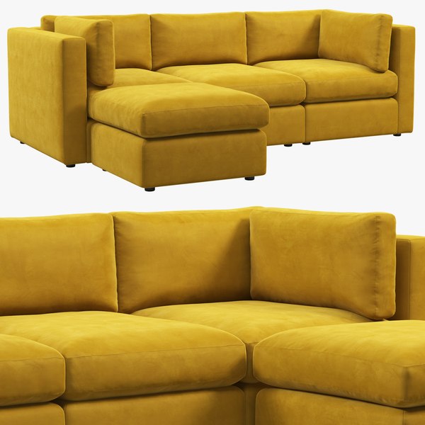 modelo 3d Joybird Daya Modular Sectional Sofa TurboSquid 2067873