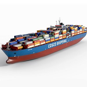 3D Cargo container ship 300m