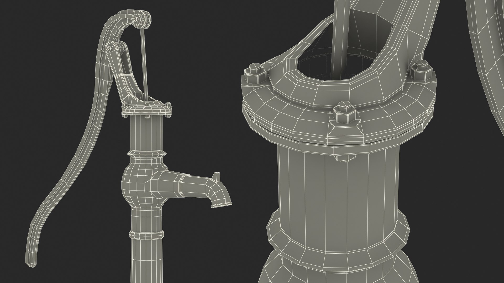 3D Restored Vintage Hand Water Pump Model - TurboSquid 1597445
