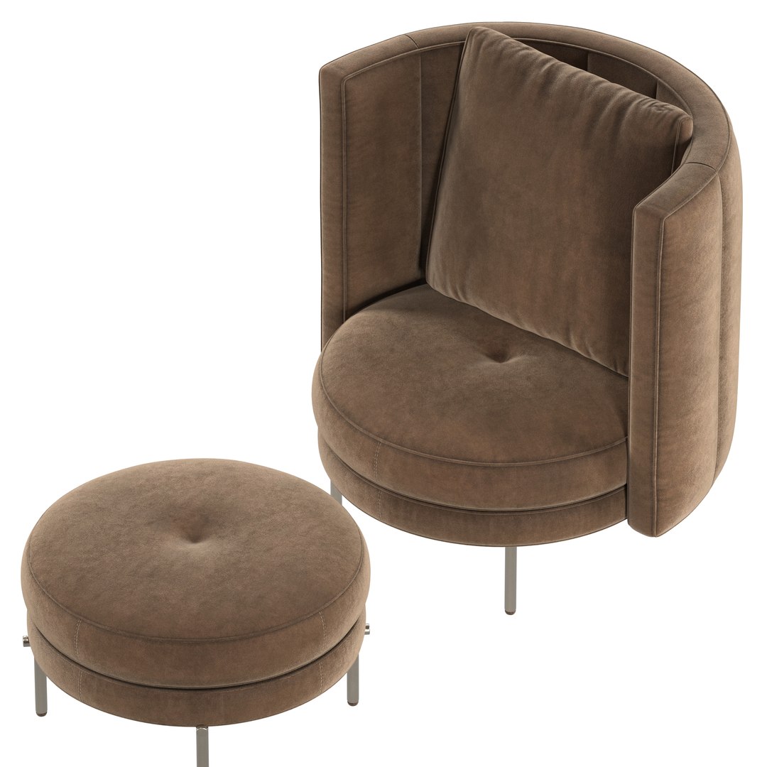 3D Minotti Torri Armchair And Pouf Model - TurboSquid 1815140